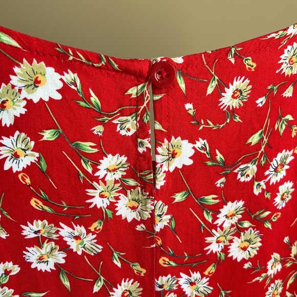 Vintage Sleeveless Red Summer Maxi Dress - Picture 7 of 7